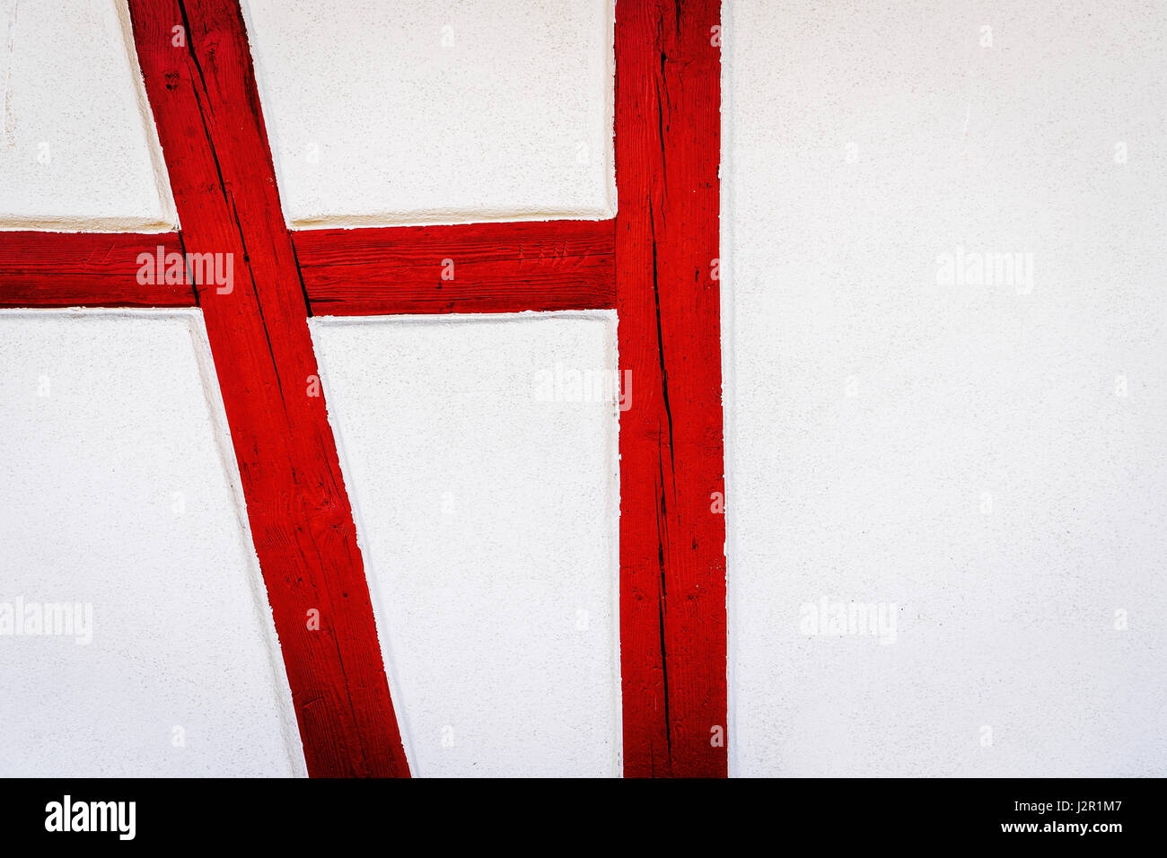 Close up of a red half-timbered house in Baden-Württemberg, Germany Stock Photo