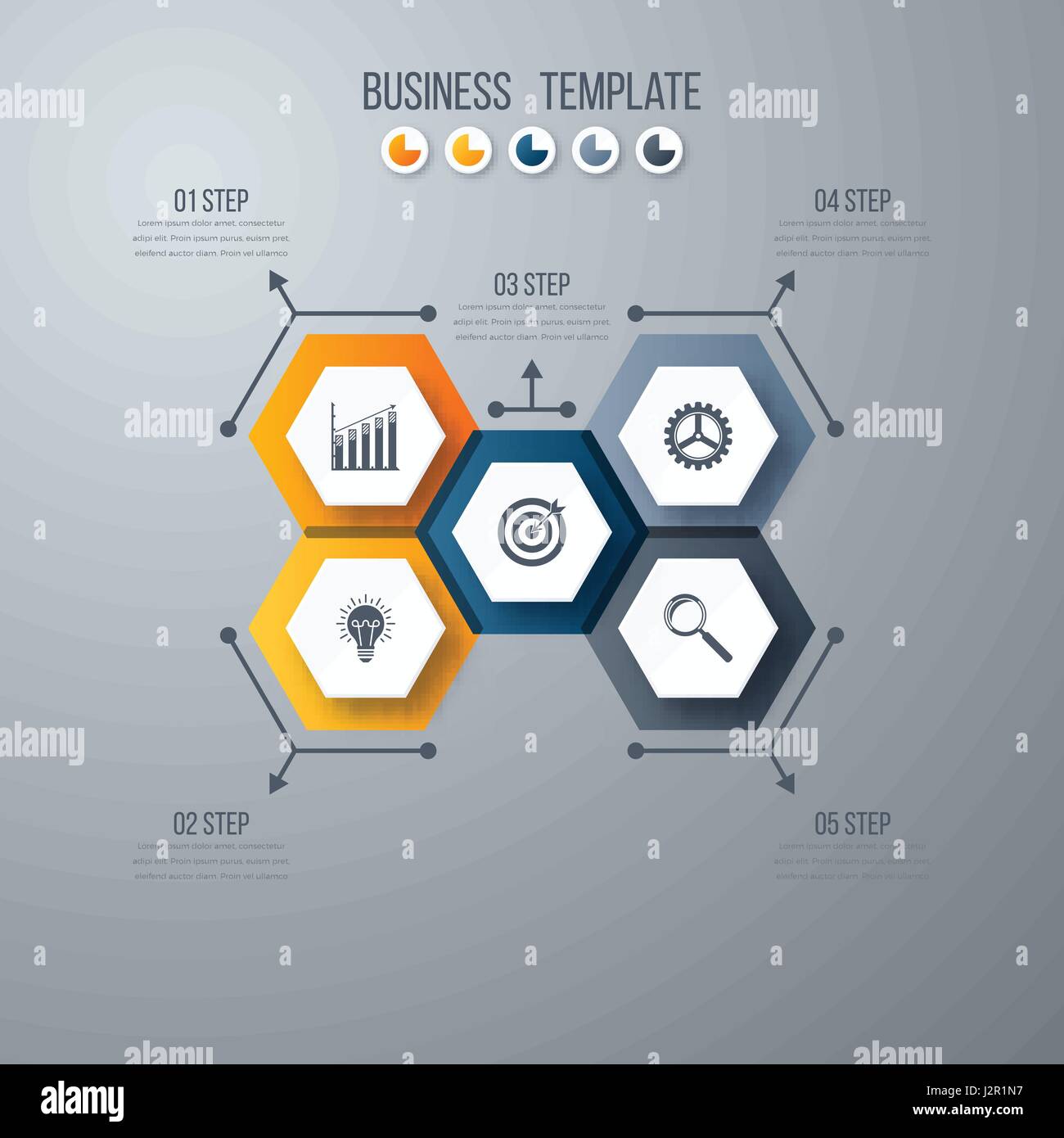 Infographics template 5 options with hexagon Stock Vector Image & Art ...