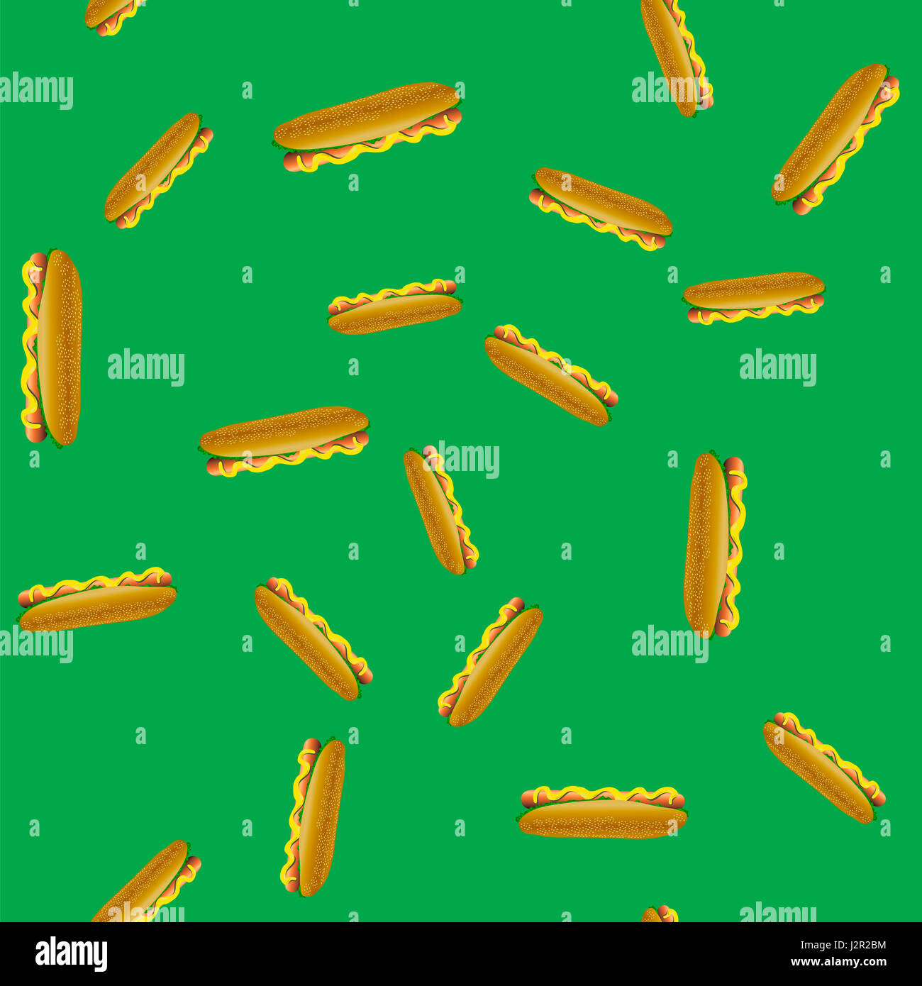 Fresh Hot Dog Seamless Pattern Stock Photo