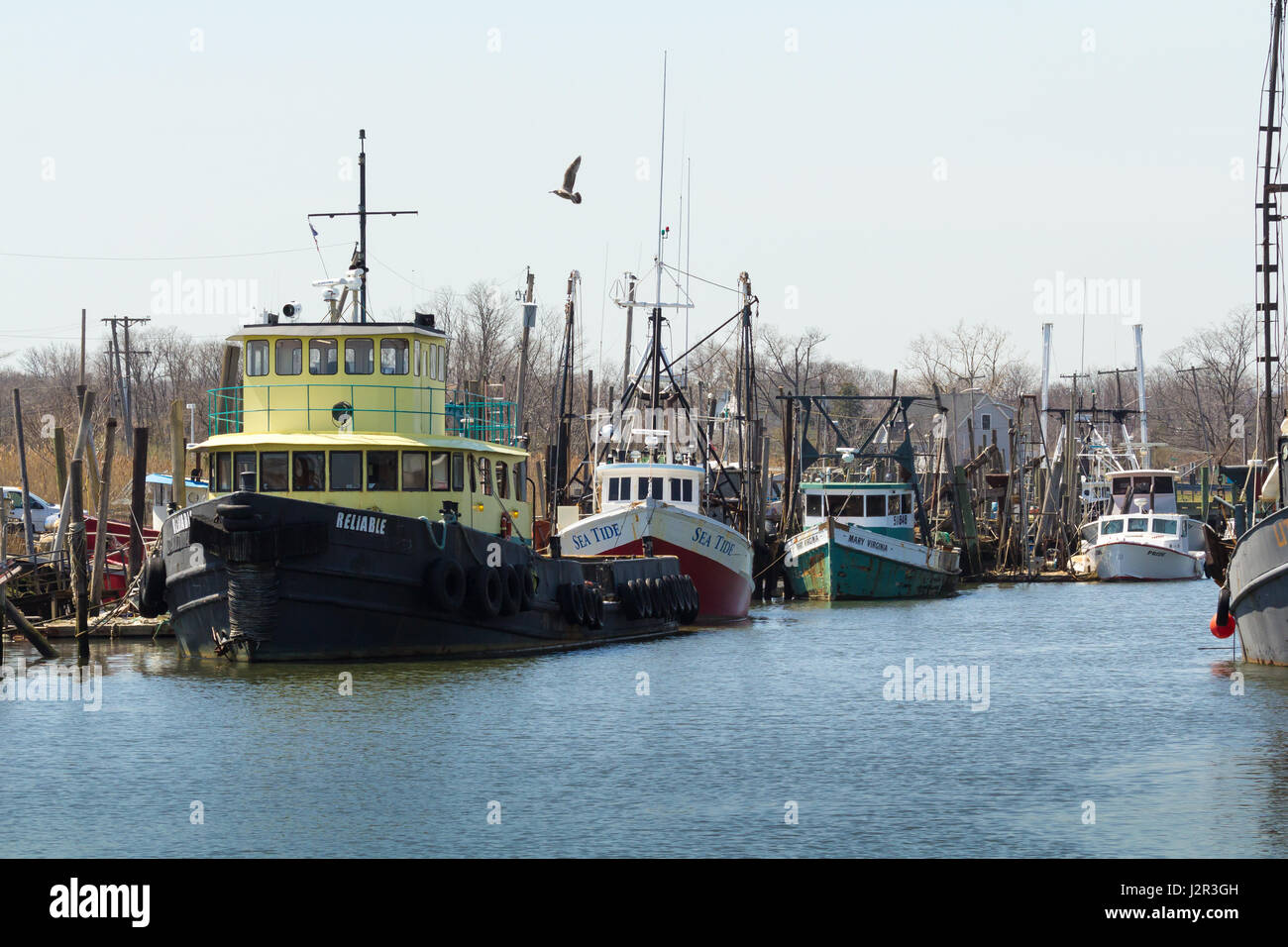 BELFORD, NEW JERSEY April 11, 2017 Commercial fishing boats are