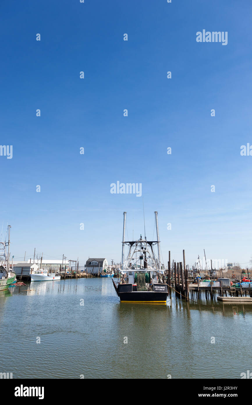 BELFORD, NEW JERSEY April 11, 2017 Commercial fishing boats are