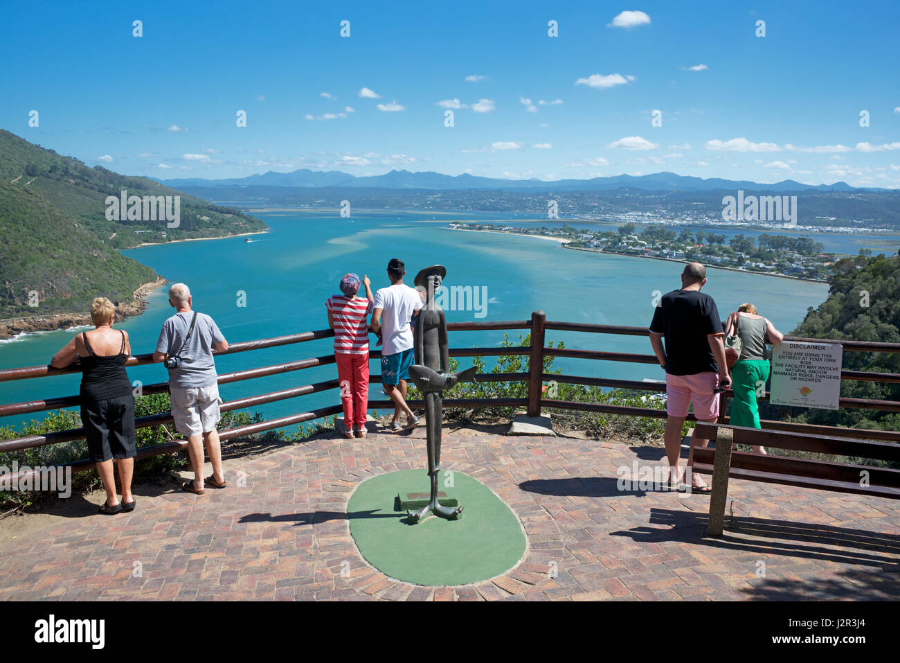 Lookout with a view of the lagoon Knysna Garden Route South Africa Stock Photo