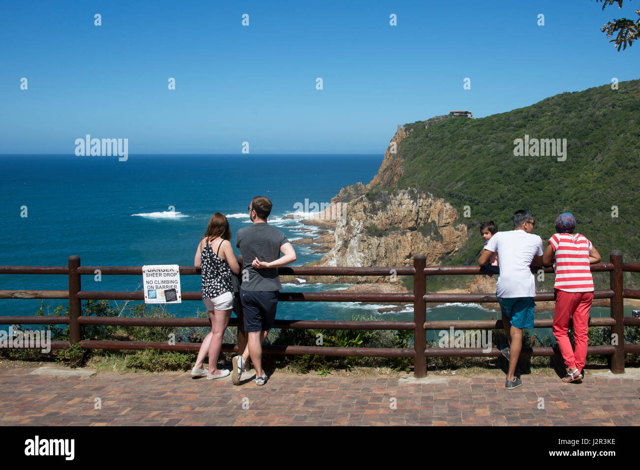 Visitors at East Head lookout Knysna Garden Route South Africa Stock Photo