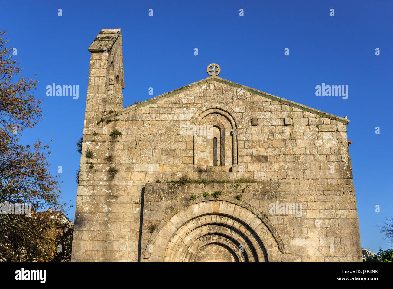 Facade of Medieval Church of Cedofeita (Igreja de Sao Martinho de Cedofeita) in Cedofeita former civil parish of Porto city in Portugal Stock Photo