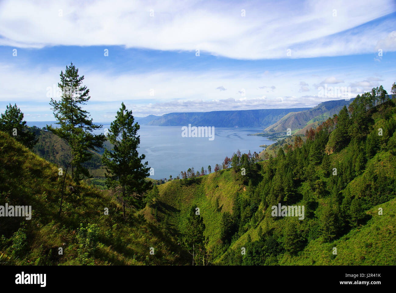 Toba Lake is one of the most popular destinations in Indonesia Stock Photo