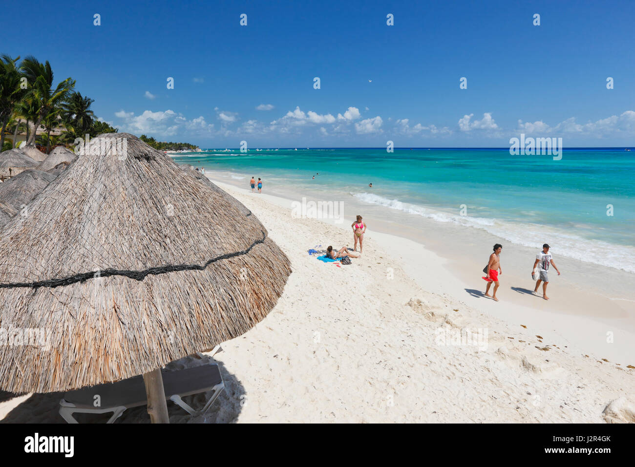 Playa del Carmen sand beach, Mexico Stock Photo