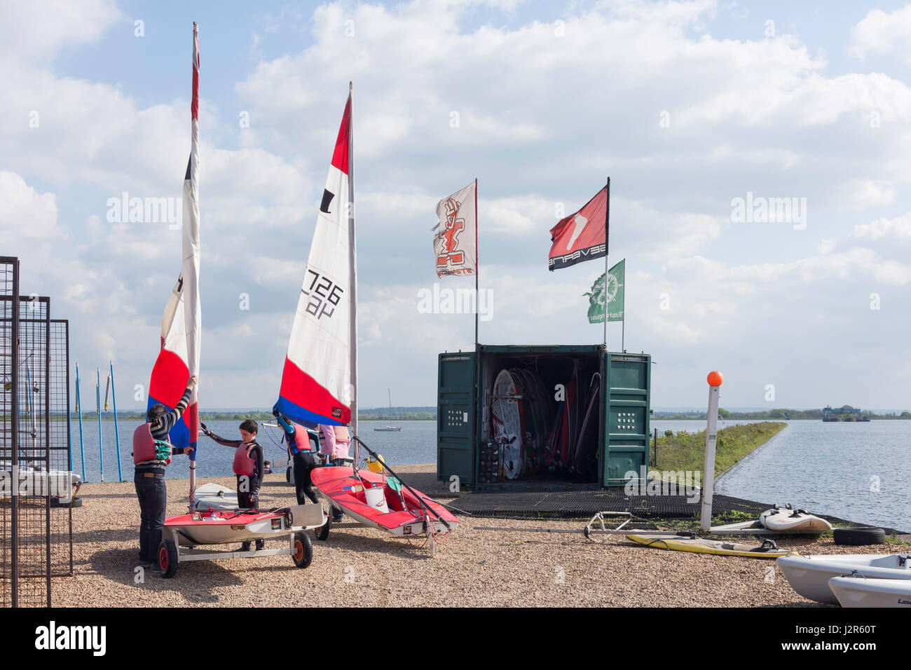 Queen Mary Sailing Club on Queen Mary Reservoir, Ashford, Surrey, England, United Kingdom Stock