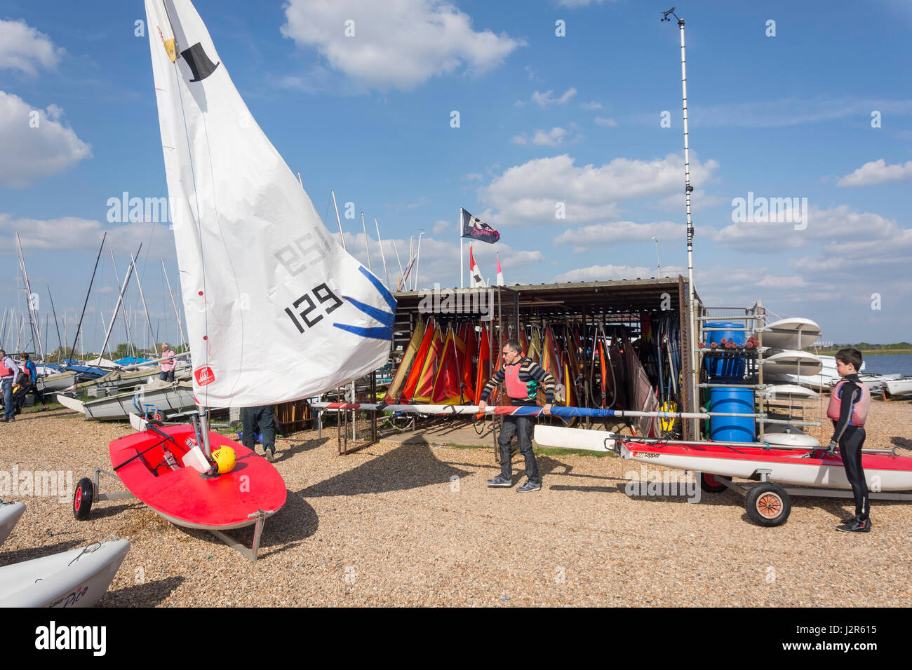 Queen Mary Sailing Club on Queen Mary Reservoir, Ashford, Surrey, England, United Kingdom Stock