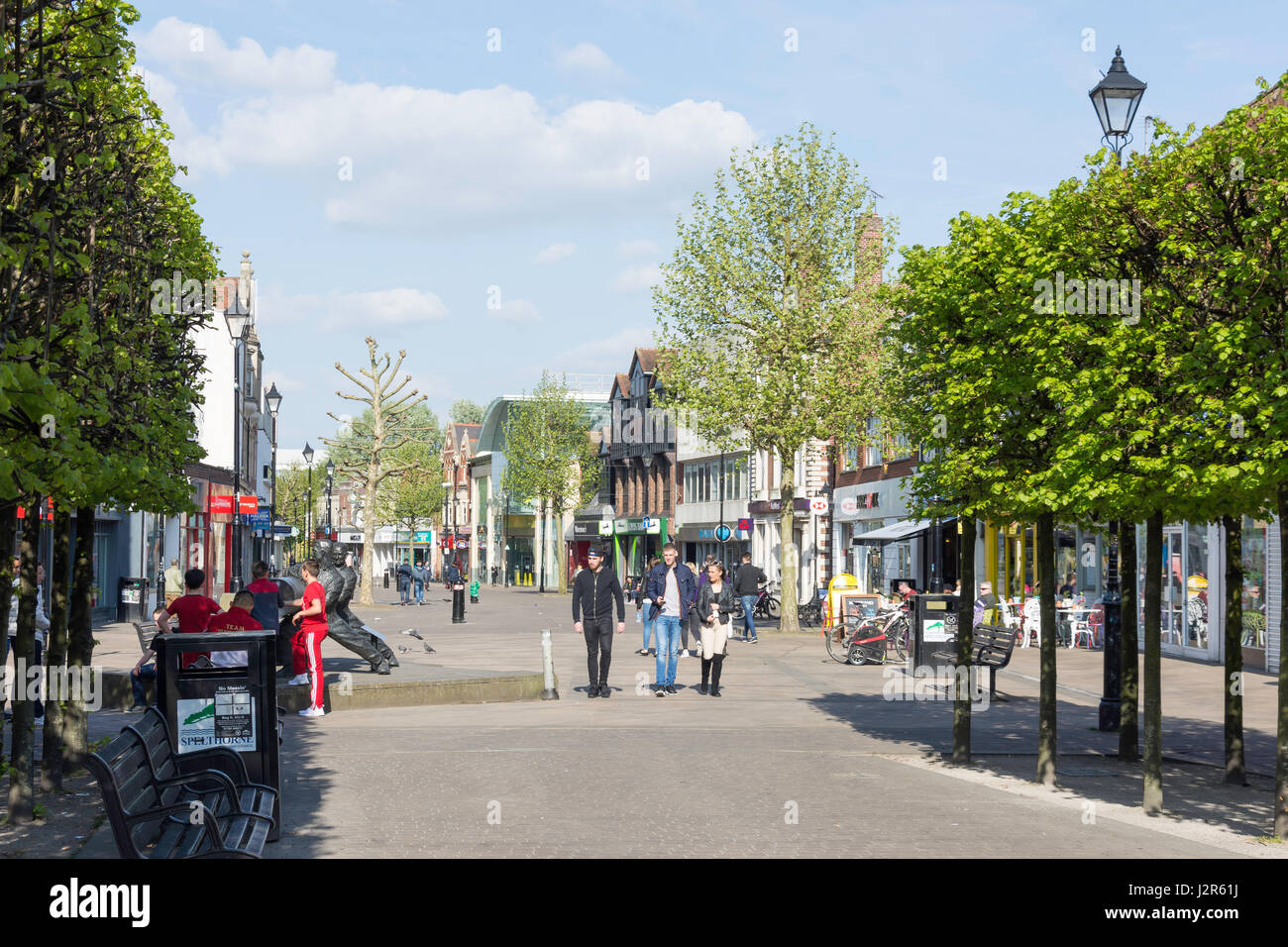 Pedestrianised High Street, StainesuponThames, Surrey, England
