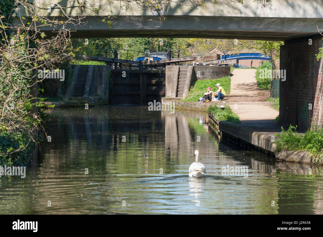 Grand Union Canal, Kings Langley, Hertfordshire, England, United Kingdom Stock Photo
