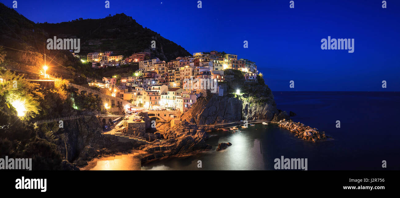 Manarola at night Stock Photo