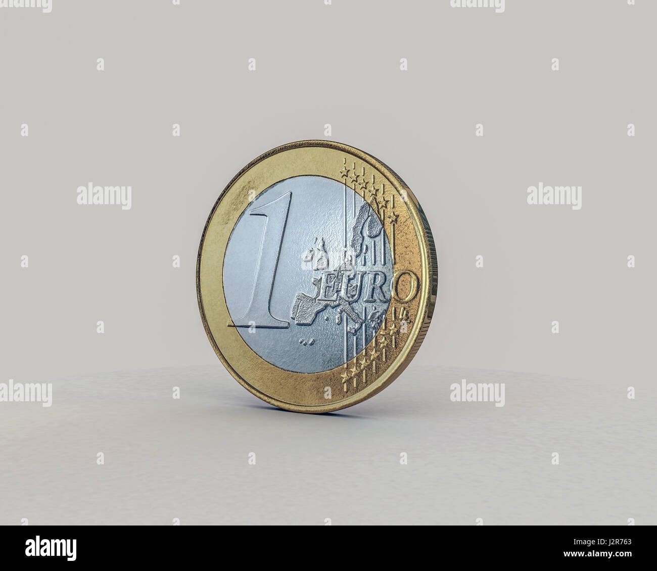 3d illustration of euro coins isolated on gray background Stock Photo ...