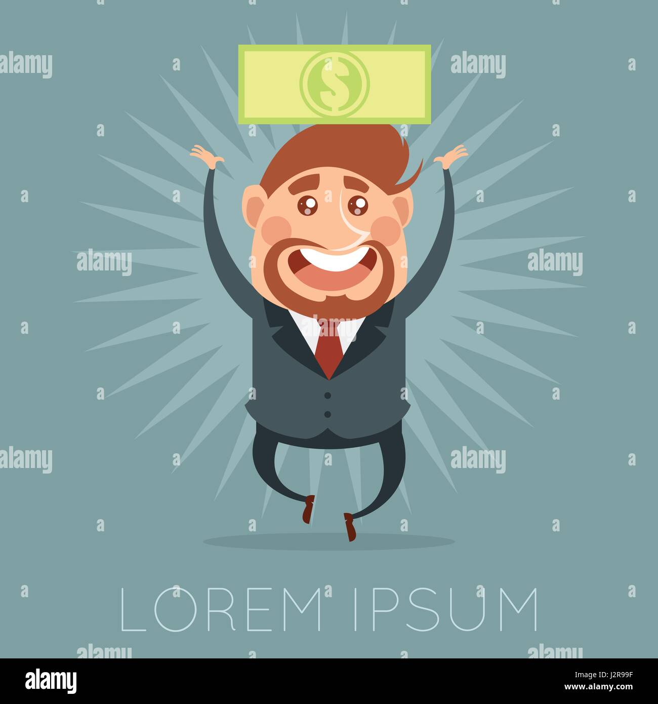 Happy businessman and its money Stock Vector Image & Art - Alamy