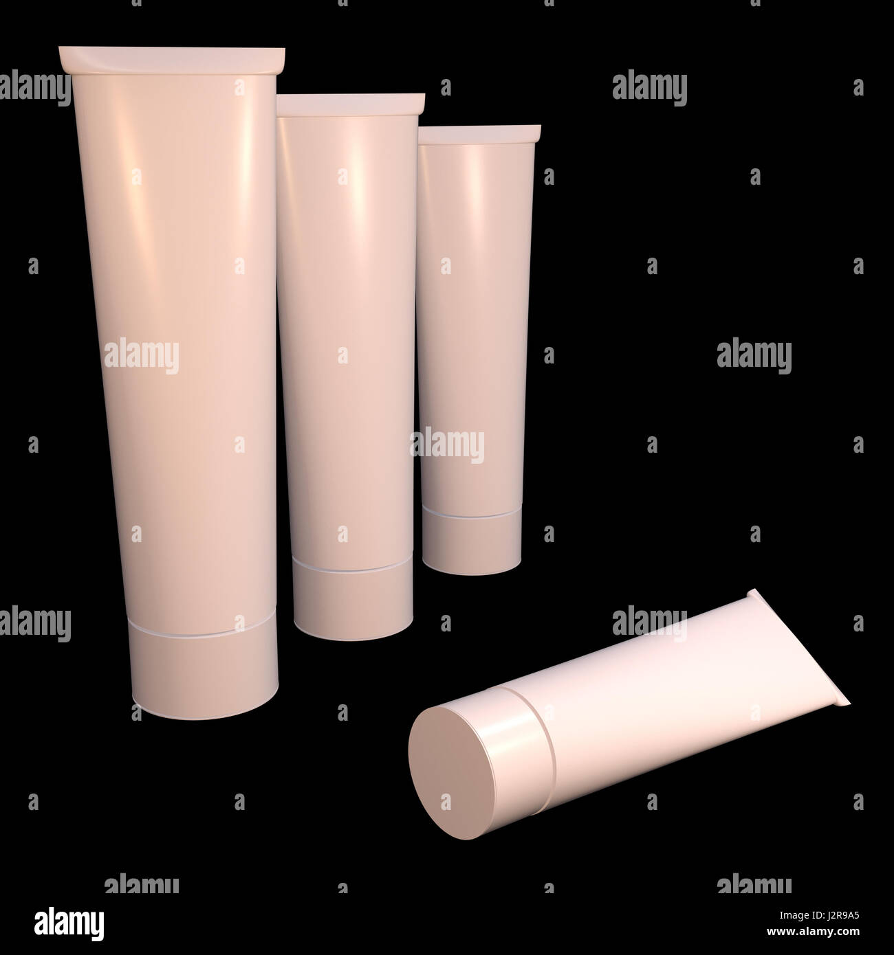 cosmetic aids products in tubes 3d illustration Stock Photo