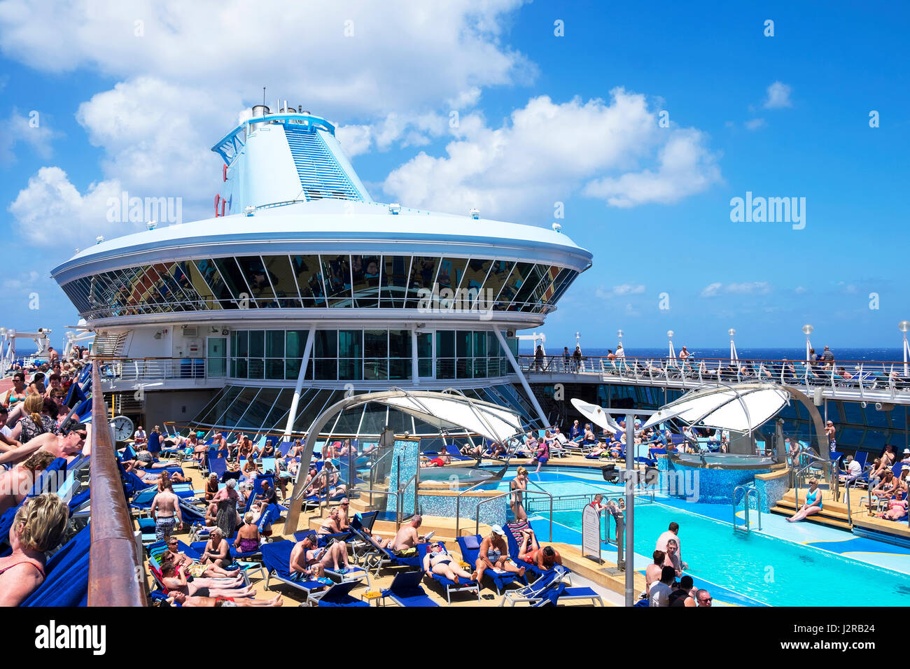 The Thomson Cruise ship Discovery on a Mediterannean cruise Stock Photo