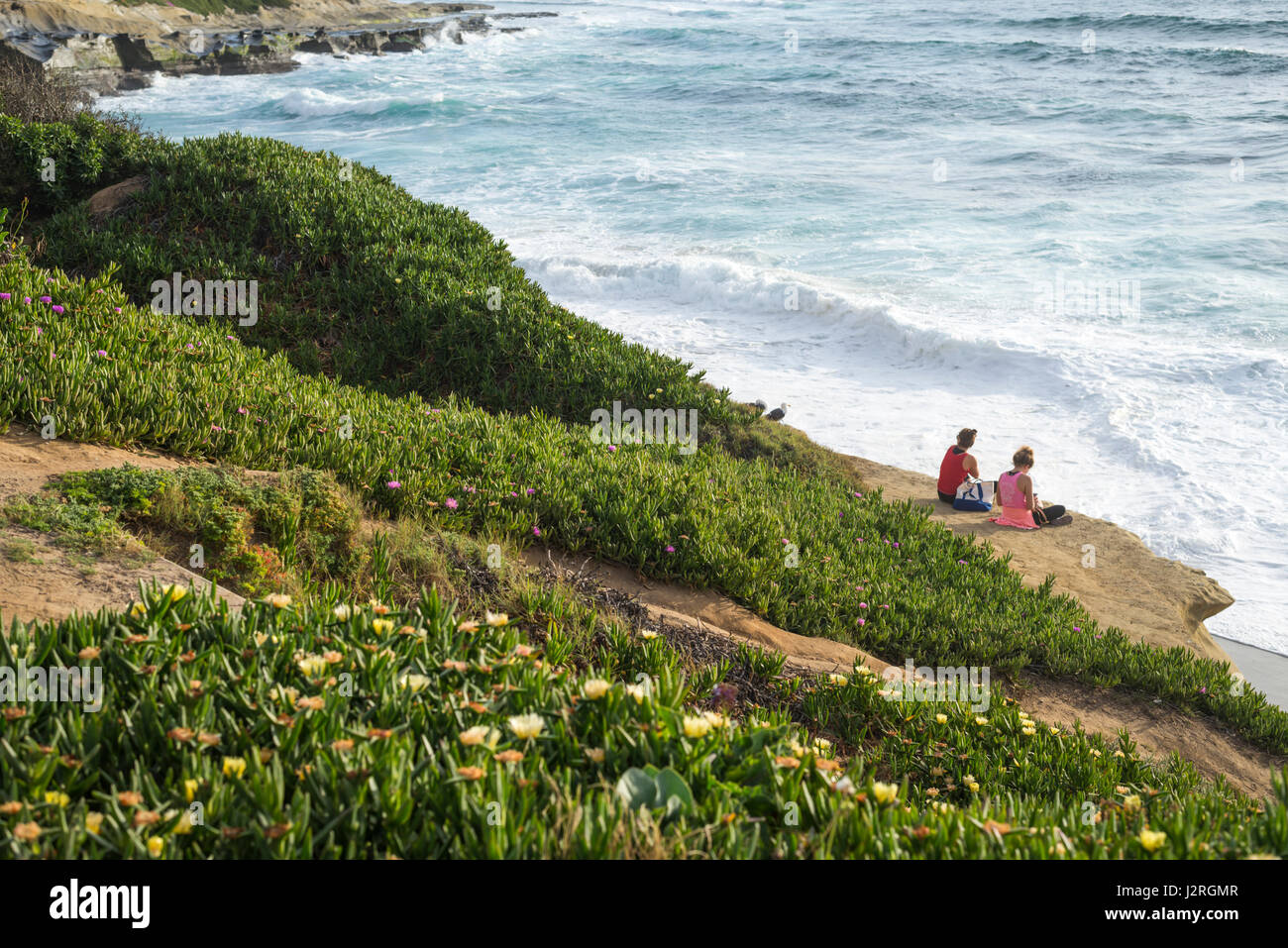 Coastal scene on a Spring afternoon. La Jolla, California, USA. Stock Photo