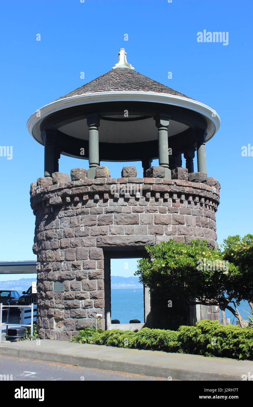 Lyford's Stone Tower, built 1889 in Tiburon, California Stock Photo