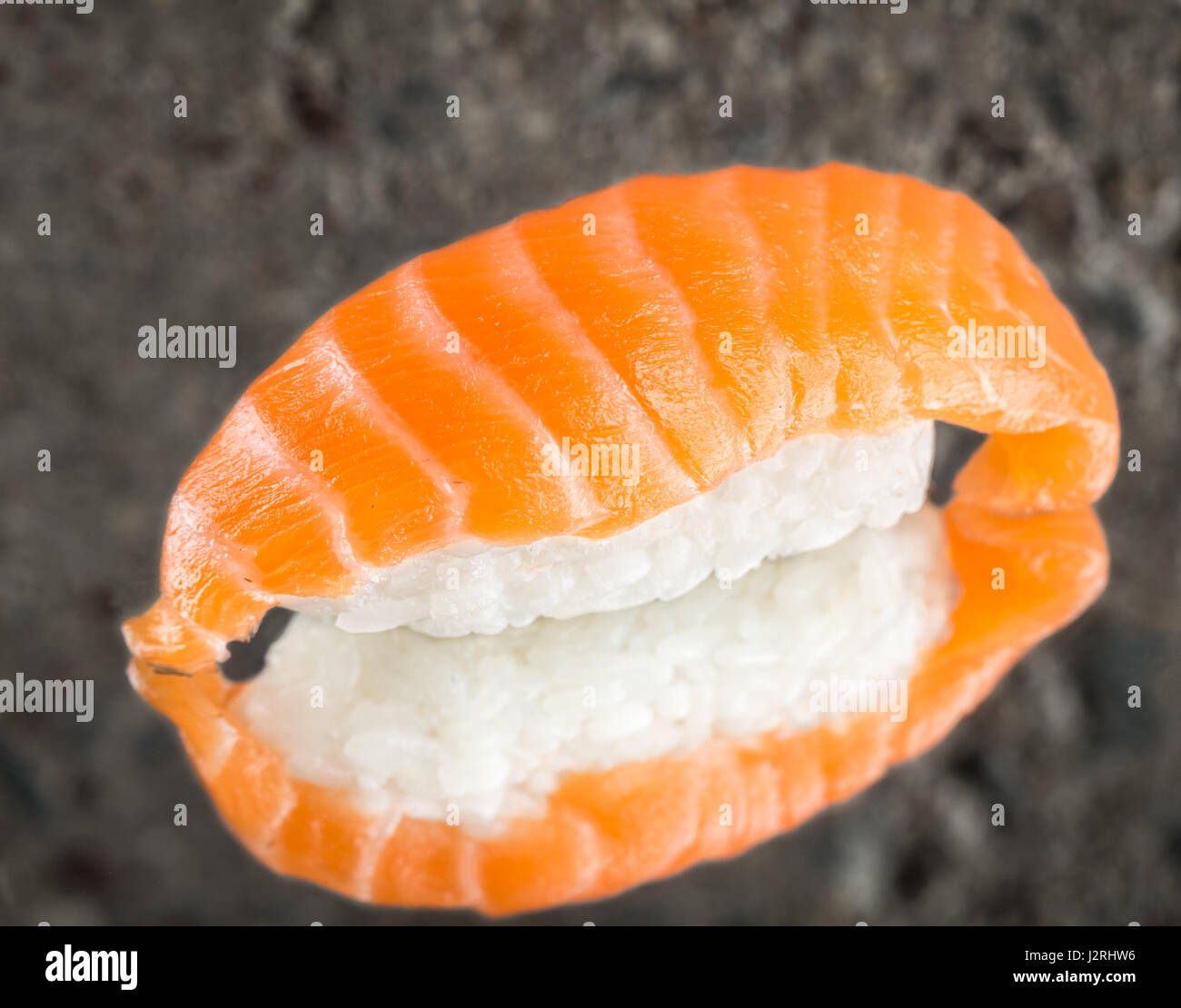 Nigiri sushi with salmon Stock Photo
