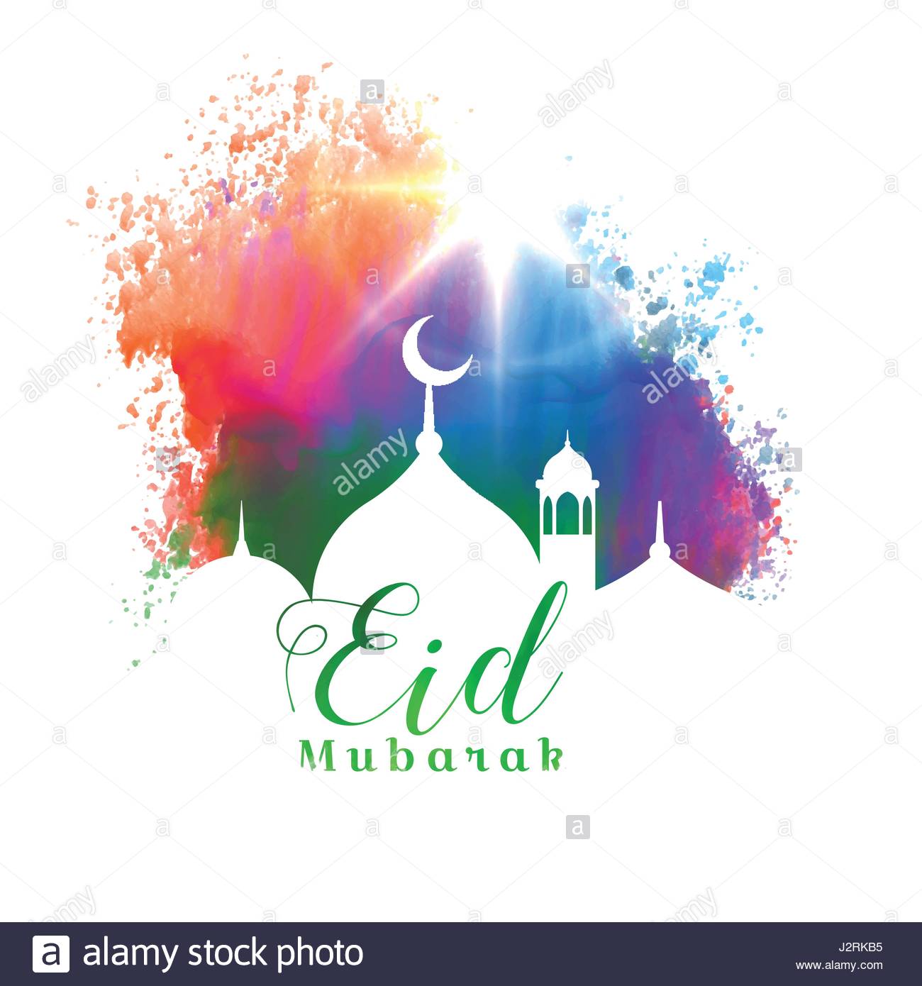Beautiful eid mubarak islamic festival greeting card 