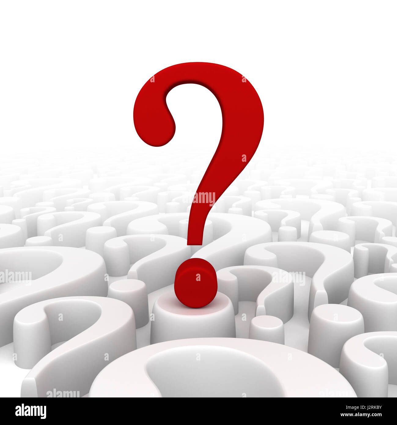 Red question mark background - 3d render Stock Photo