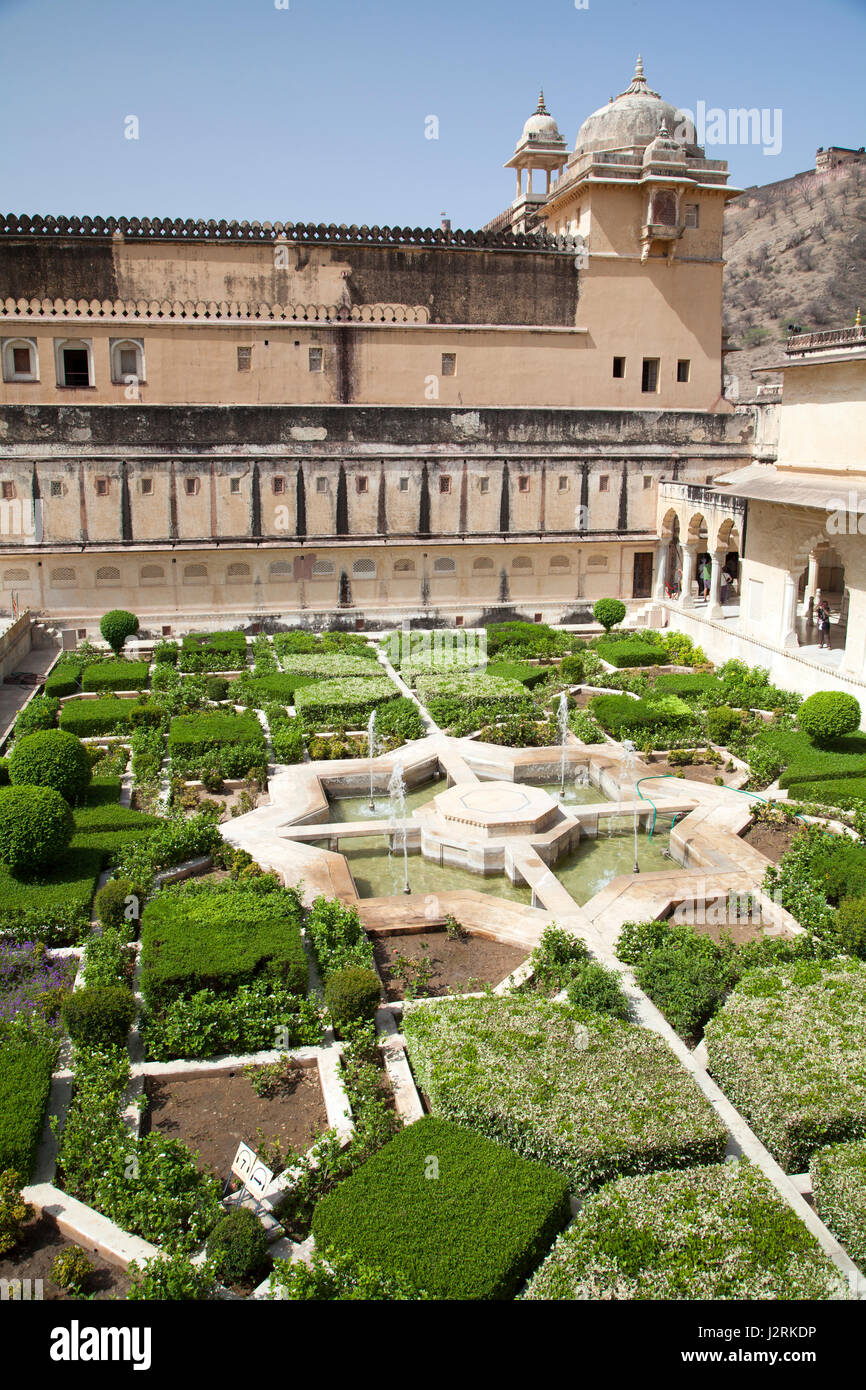 The Mughal Garden At Amber Fort Near Jaipur In Rajasthan India