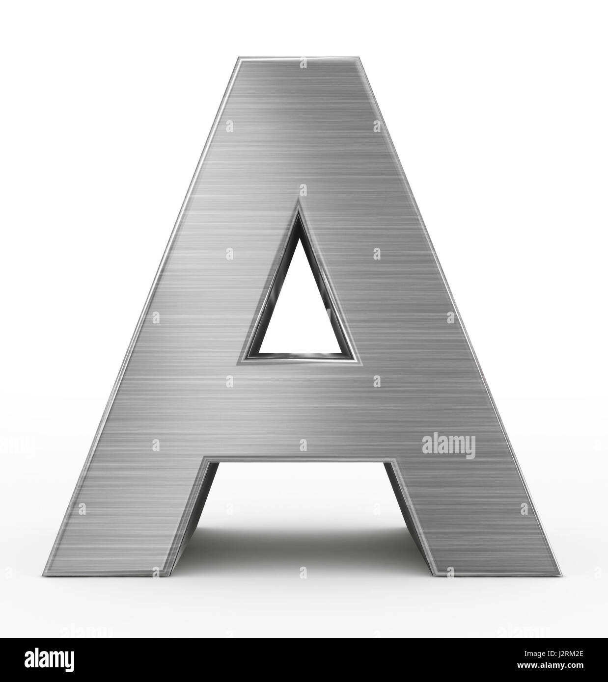 letter A 3d metal isolated on white - 3d rendering Stock Photo
