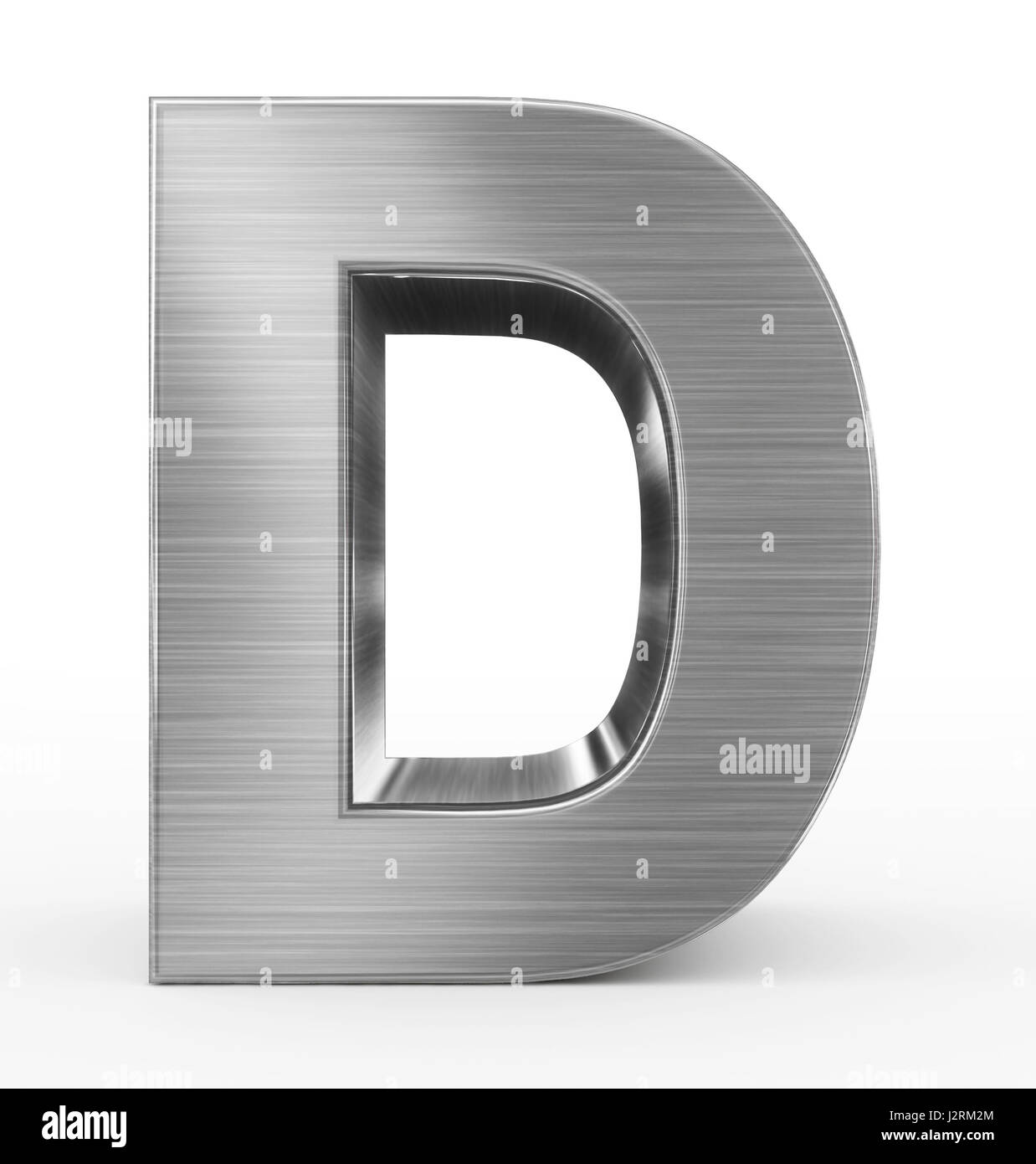 letter D 3d metal isolated on white - 3d rendering Stock Photo - Alamy