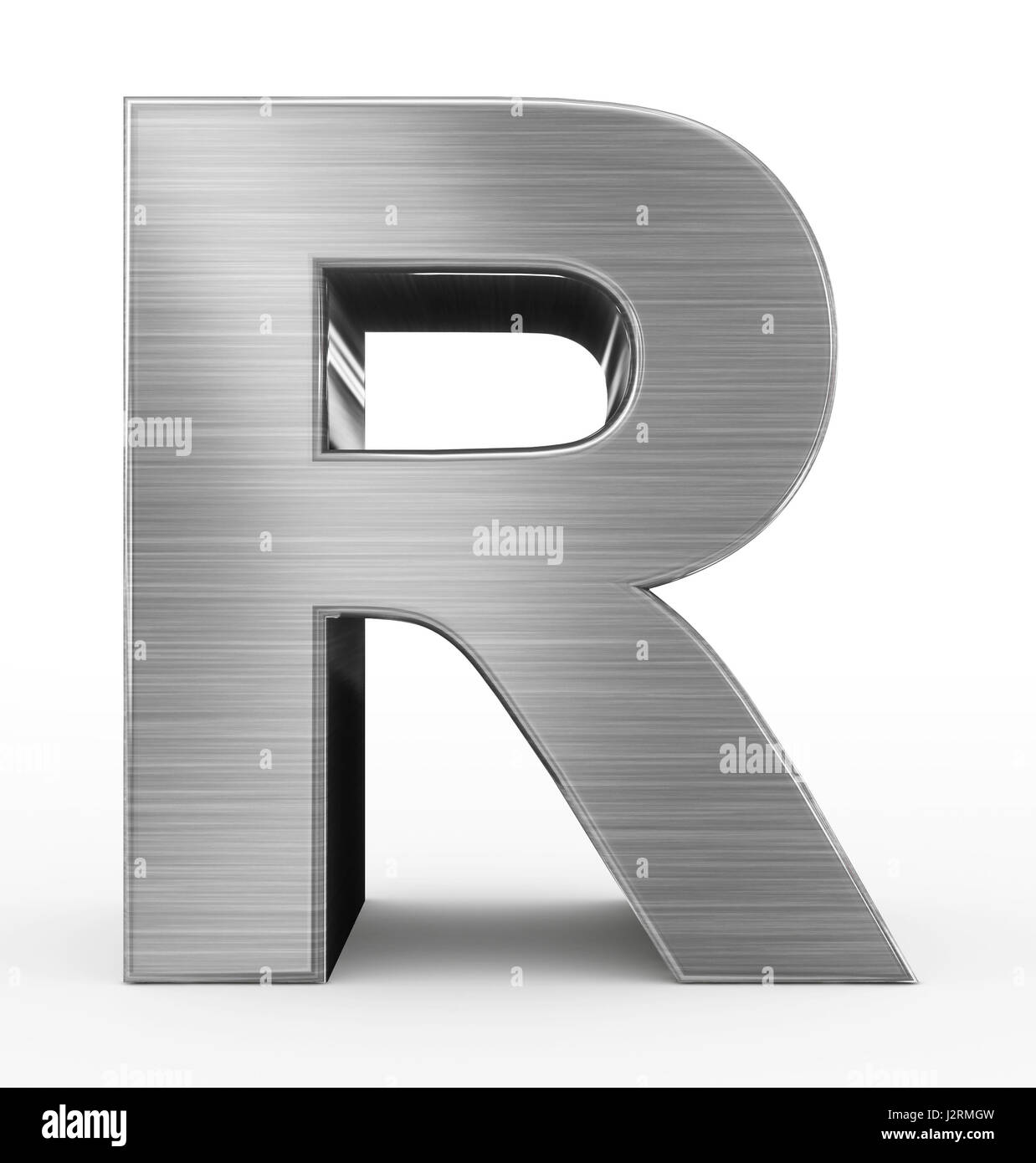 letter R 3d metal isolated on white - 3d rendering Stock Photo - Alamy