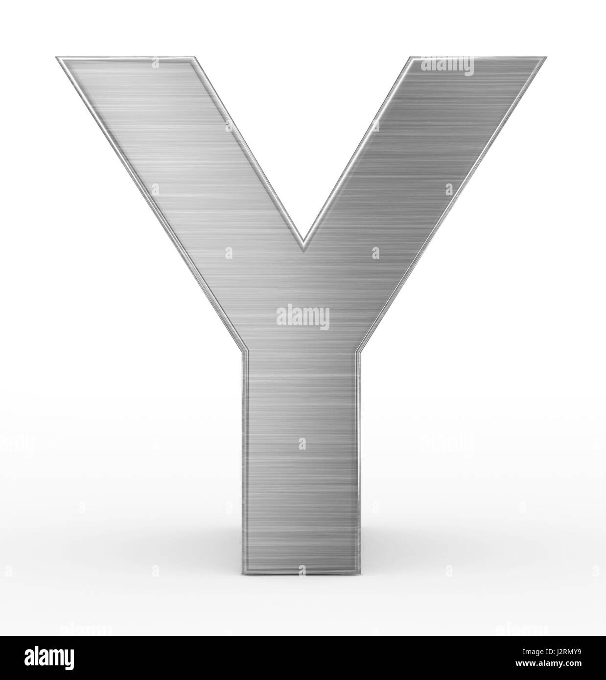 letter Y 3d metal isolated on white - 3d rendering Stock Photo