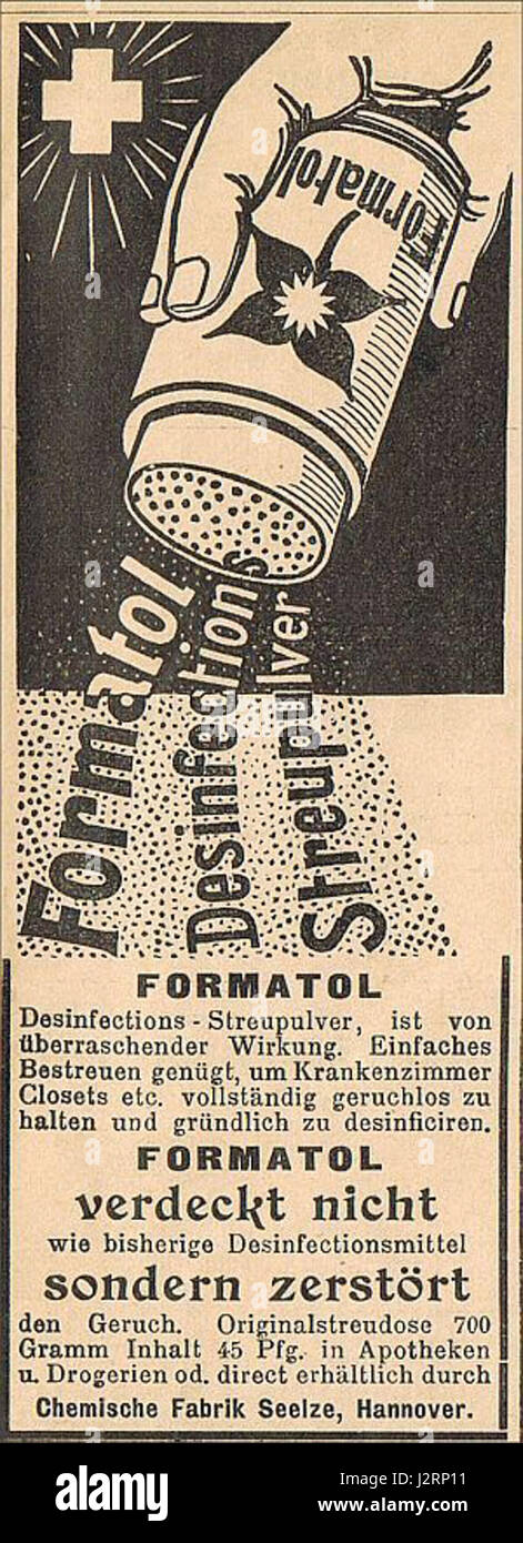 The 1897 advertisement for Chemische Fabrik Seelze, a chemical company ...