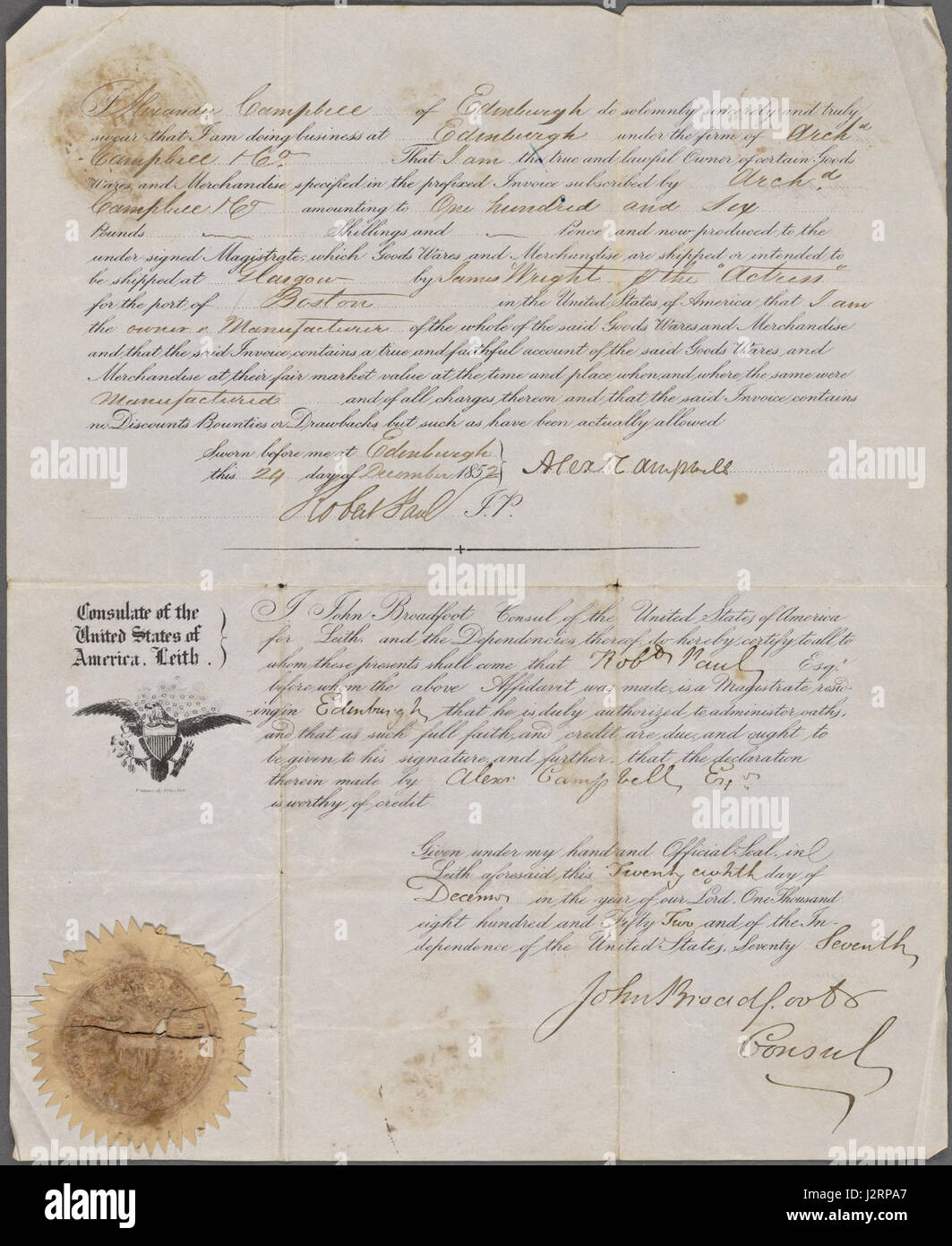 Two historical documents: an 1834 authorization of payment to ship ...