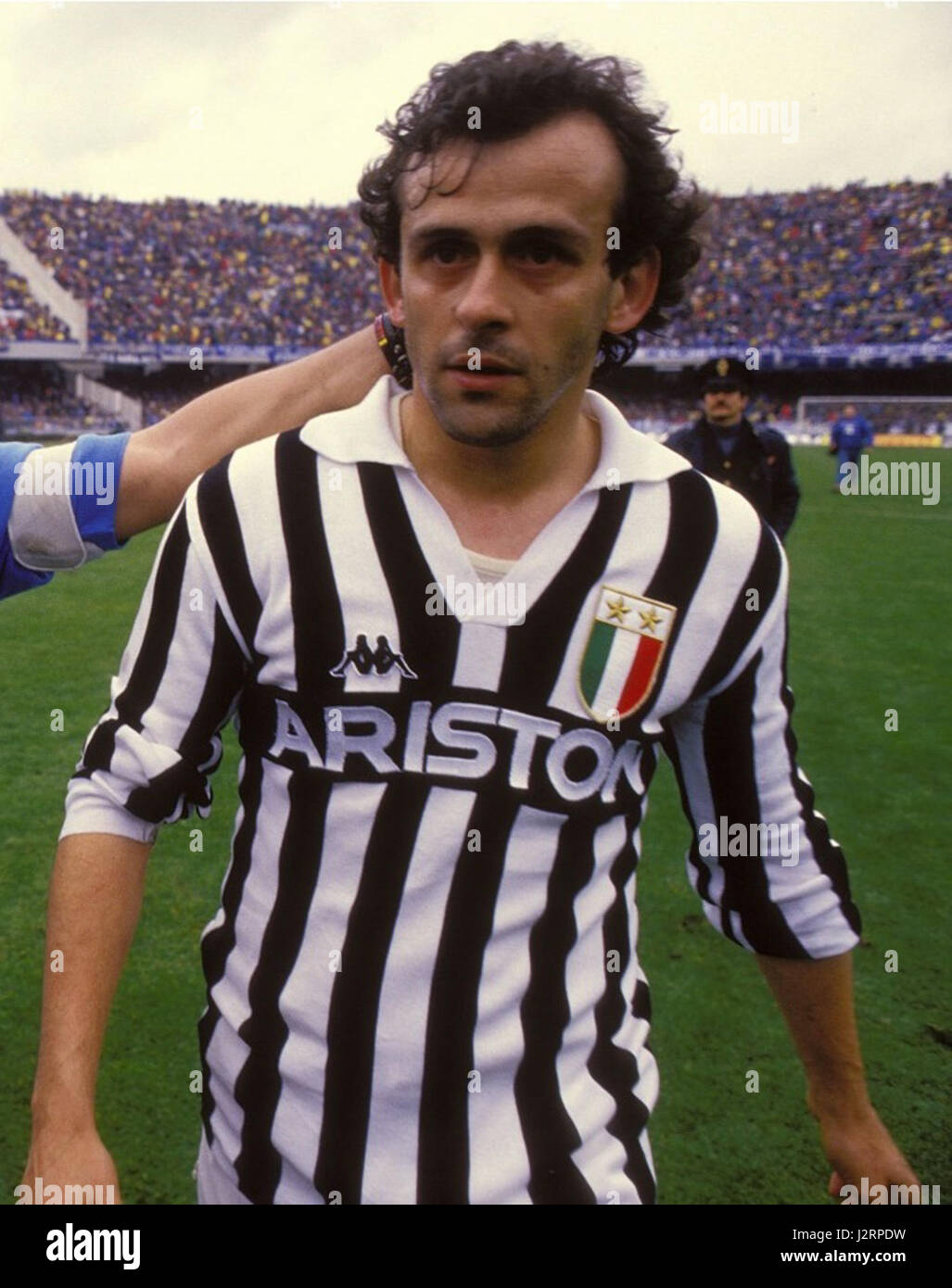 Michel Platini, 1986-87 Serie A - SSC Napoli v Juventus FC Stock Photo