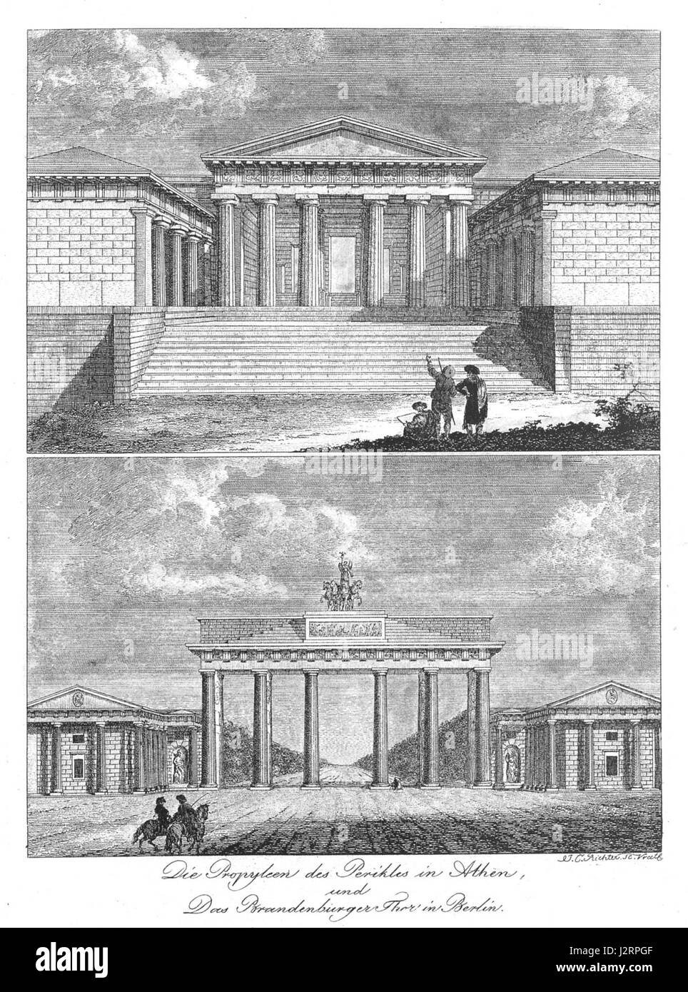 1795ca Johann-Carl-Richter. An early 19th century engraving comparing ...