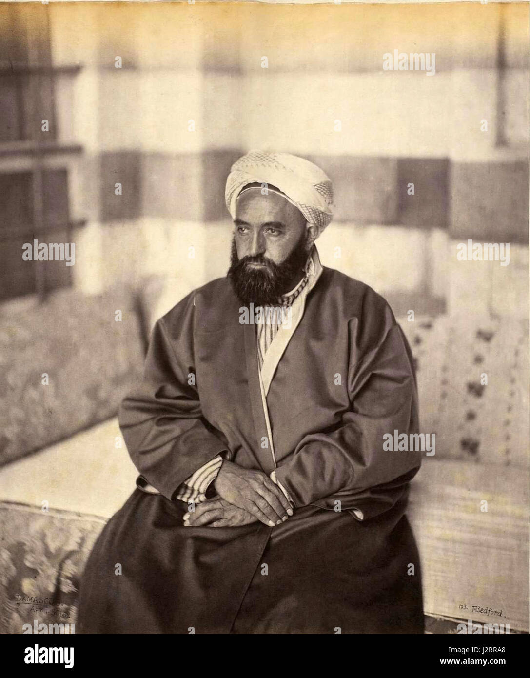 Abd Al Qadir Al Djazairi at Damascus,1862 Stock Photo