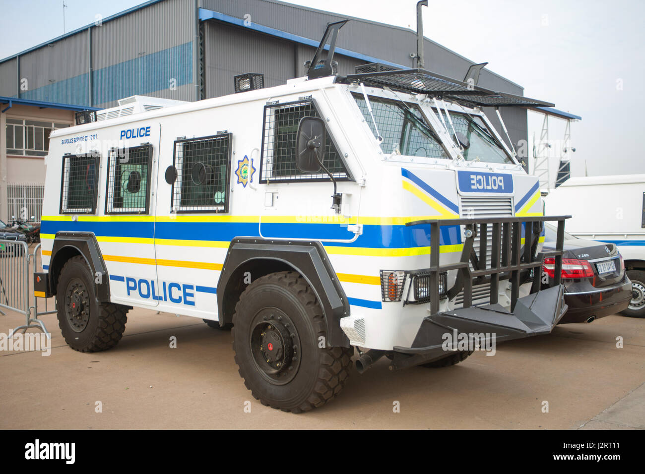 WATERKLOOF, SOUTH AFRICA - SEPTEMBER, 2016: South African Police Service Riot Vehicle on Display Stock Photo