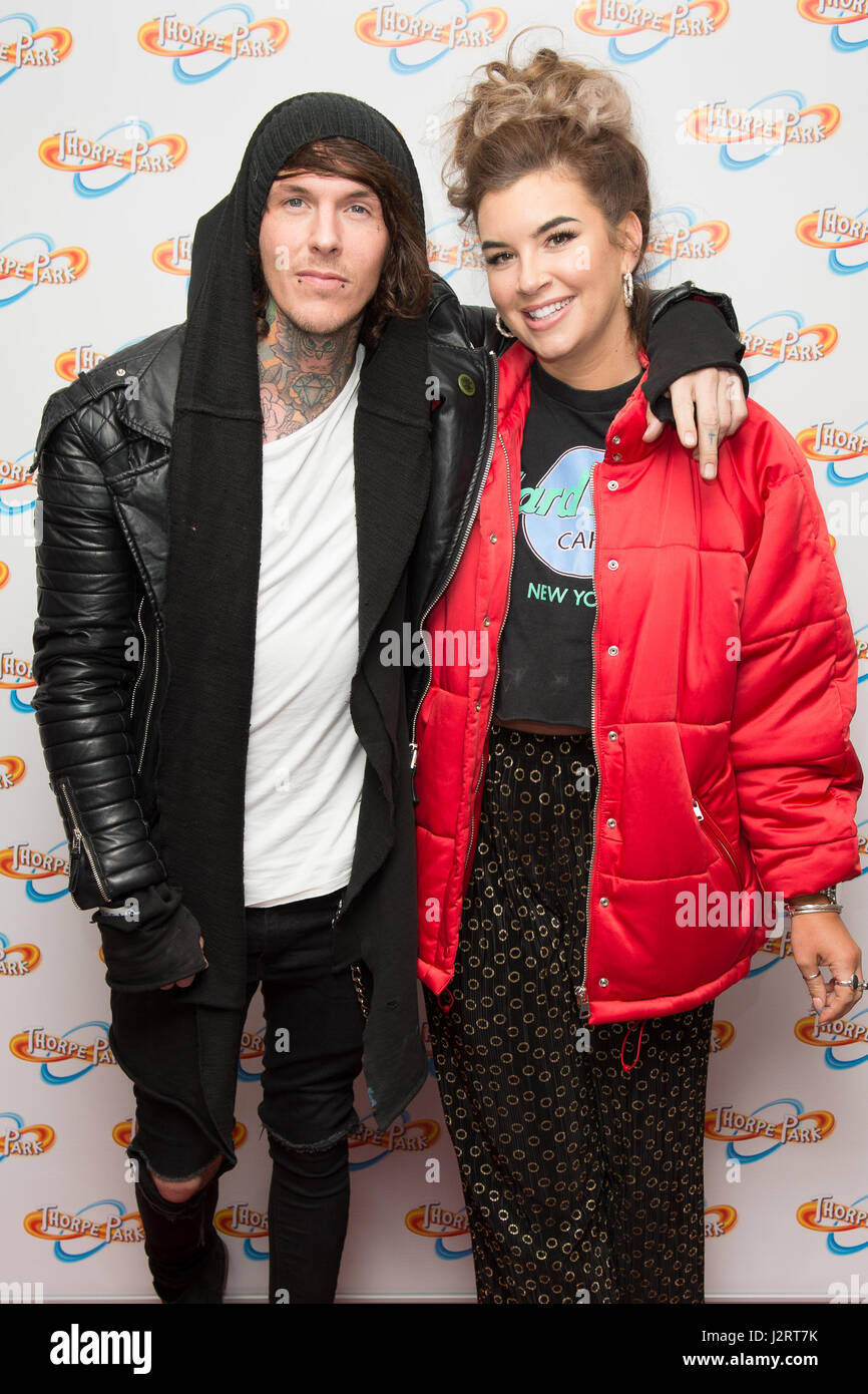 Celebrities walk the red carpet before entering Thorpe Park's newest ...