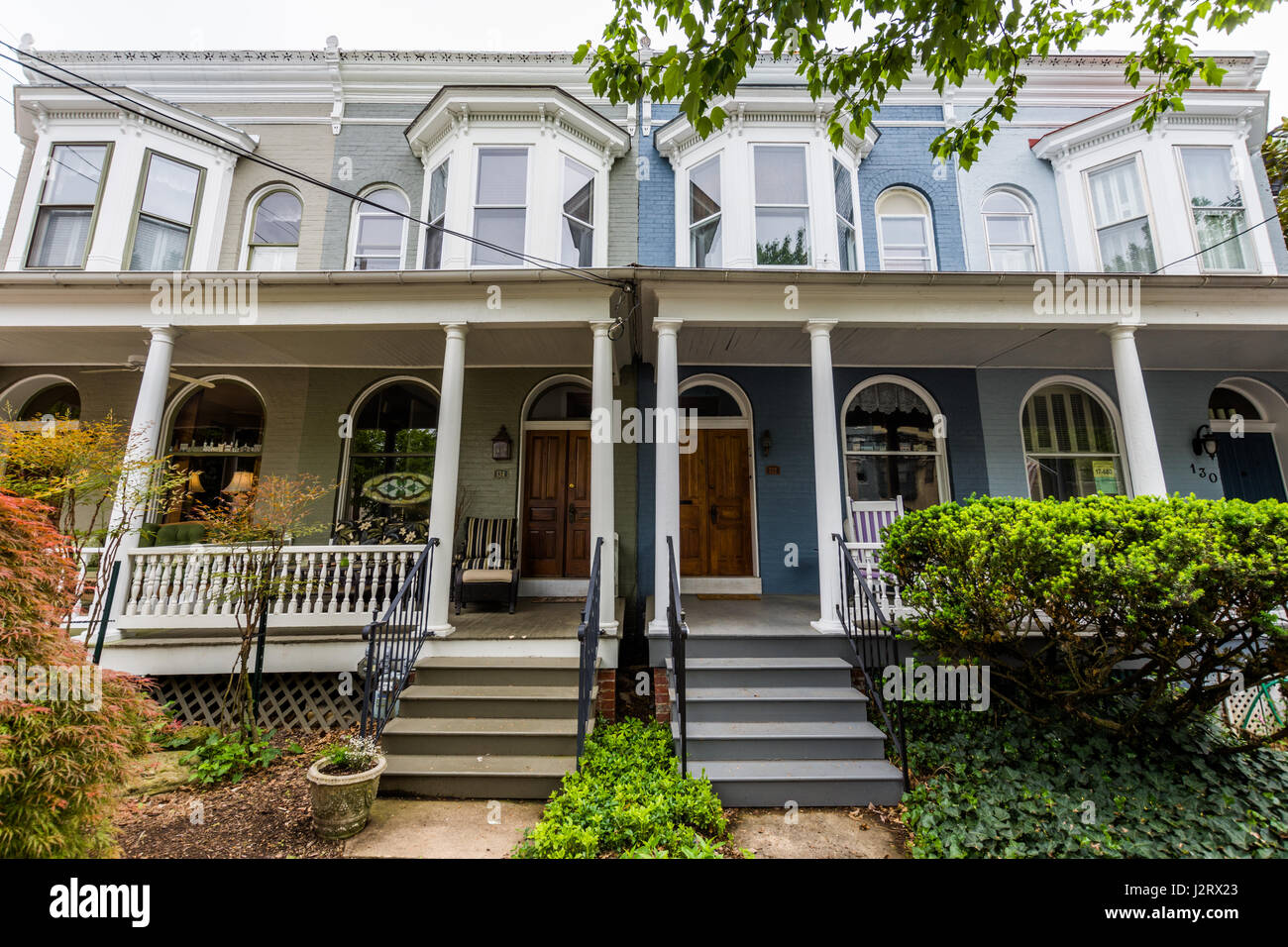Homes on Third Street in Downtown Historic Federick, Maryland Stock ...