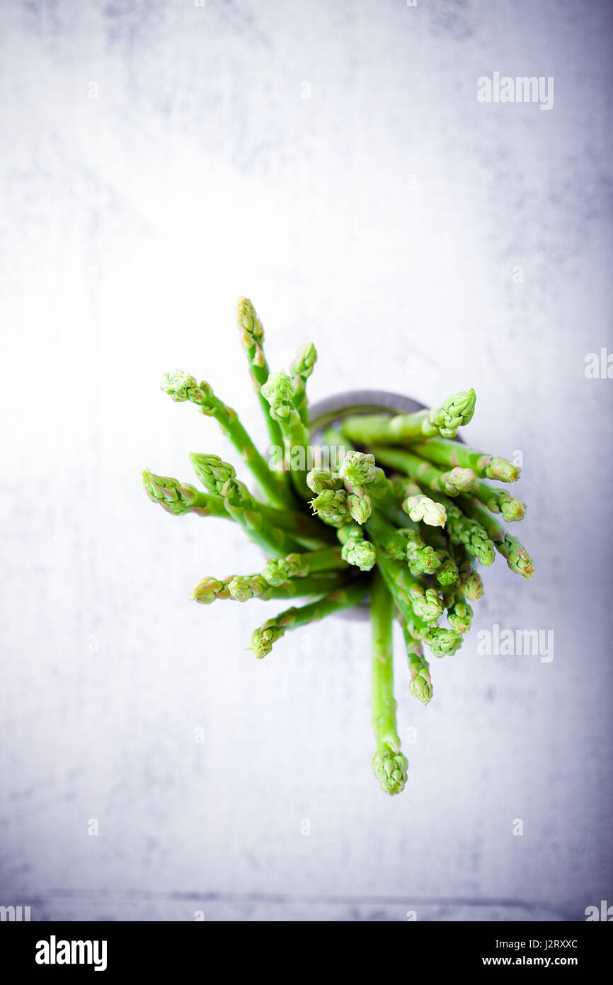 Asparagus on white background Stock Photo - Alamy