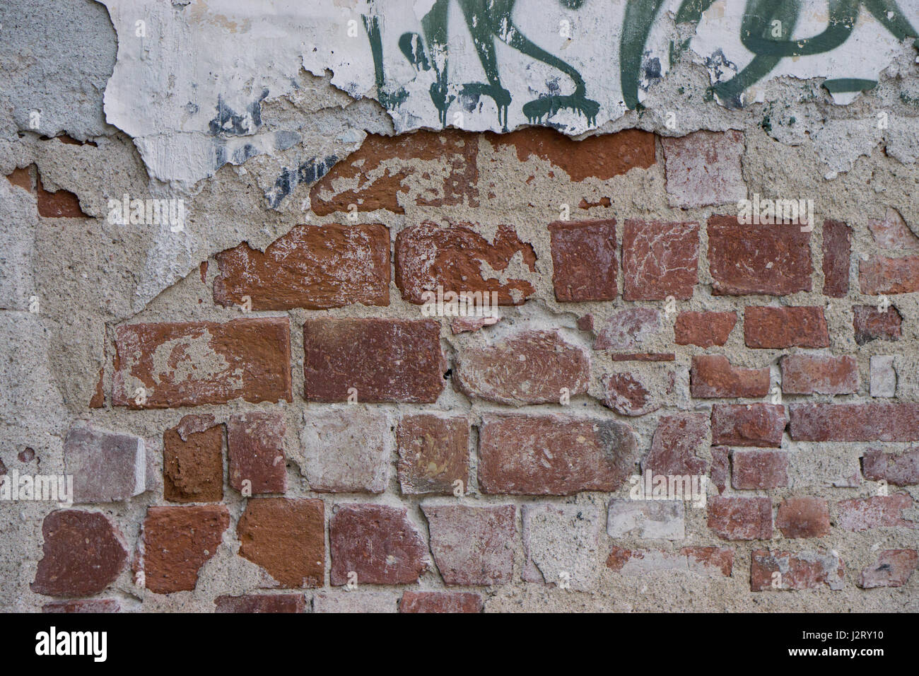 Degraded Brick Wall Texture Stock Photo