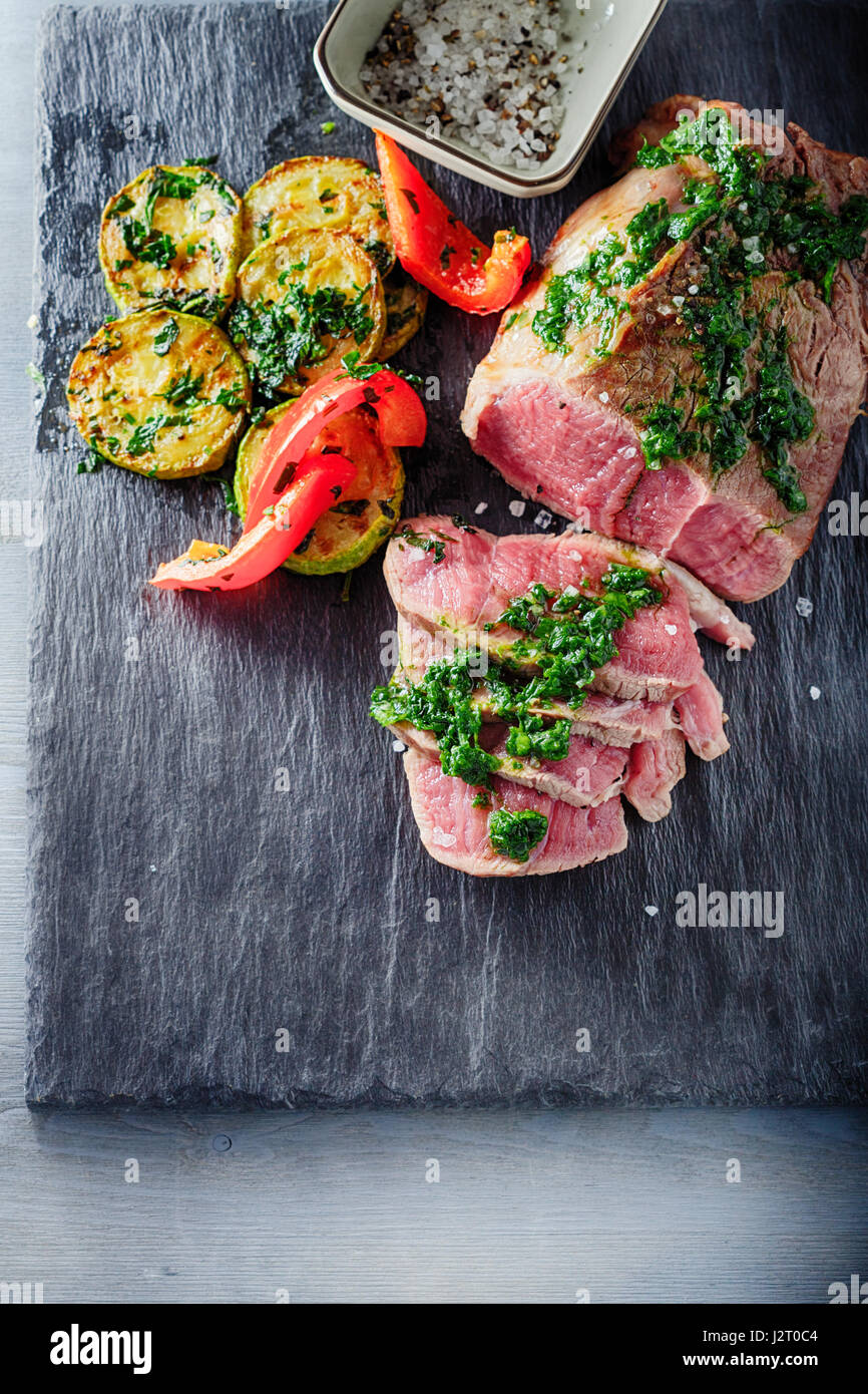 Roast Beef dinner Stock Photo