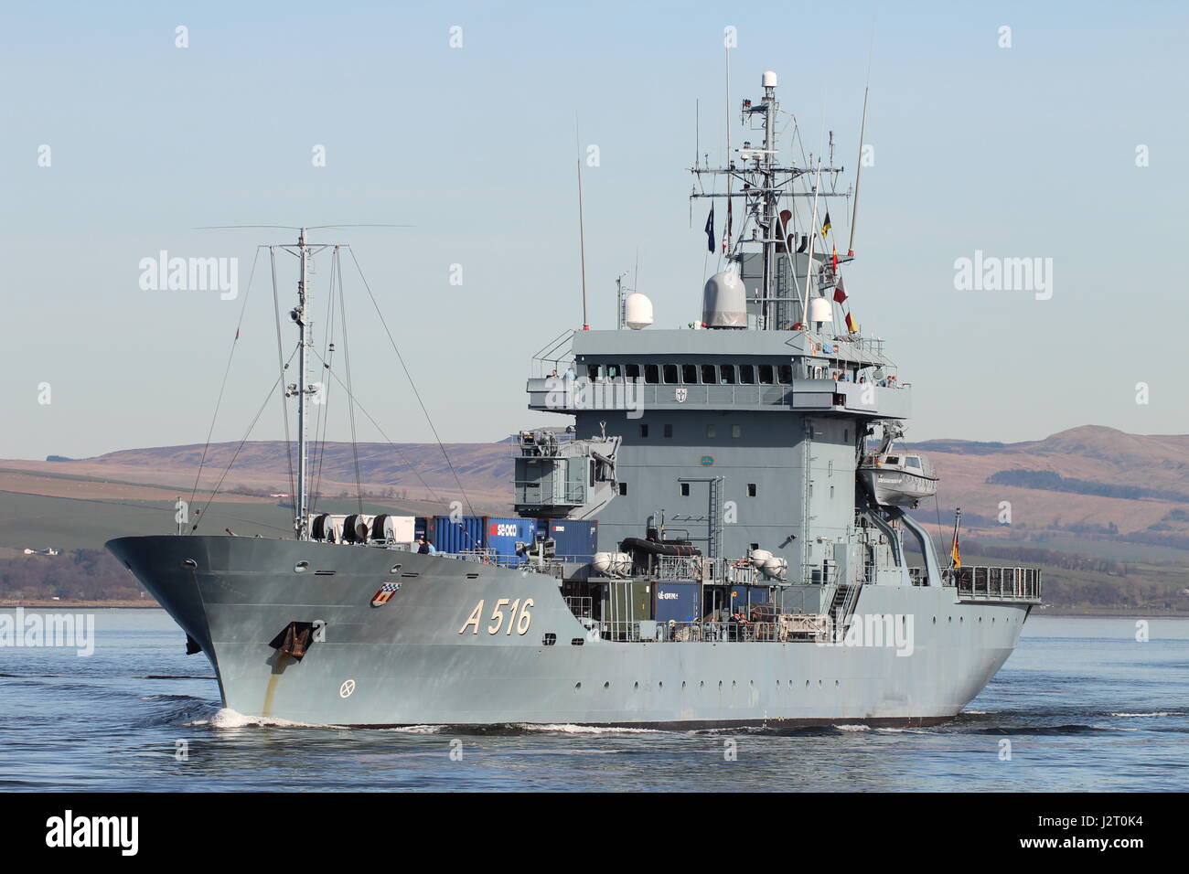 FGS Donau (A516), an Elbeclass replenishment tender operated by the German Navy, passing