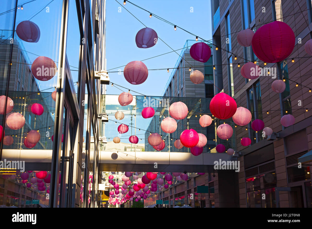 DC City Center festive atmosphere during cherry blossom annual events in Washington DC, USA