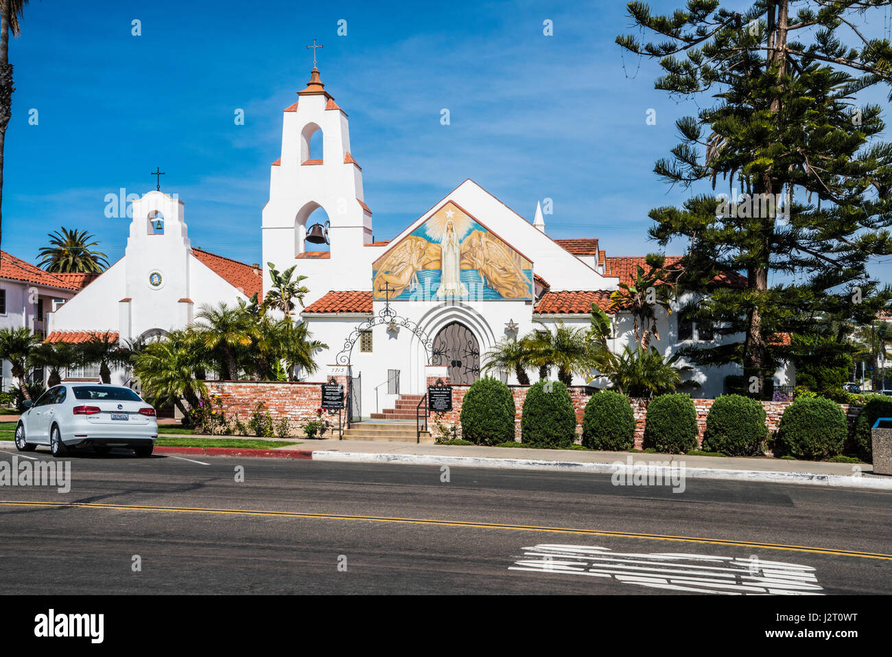 Mary Star of the Sea Catholic Church in La Jolla California Stock Photo
