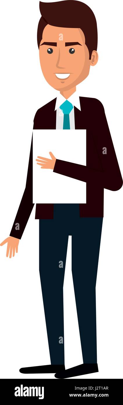 businessman with documents avatar character icon Stock Vector Image ...