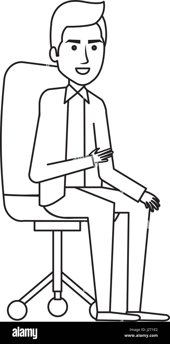 businessman in office chair avatar character icon Stock Vector