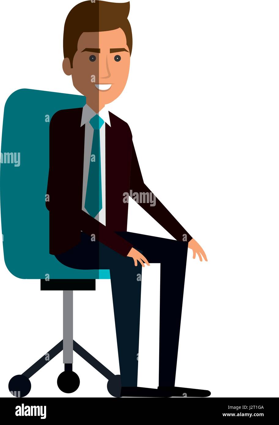 businessman in office chair avatar character icon Stock Vector