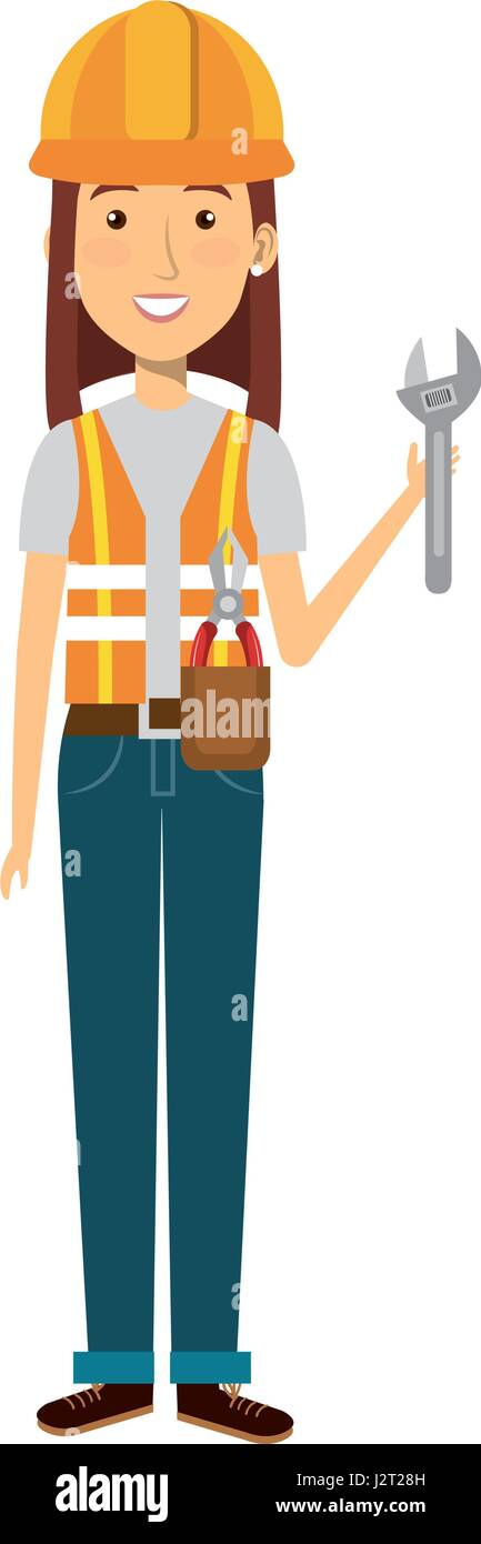 construction worker woman avatar character Stock Vector Image & Art - Alamy