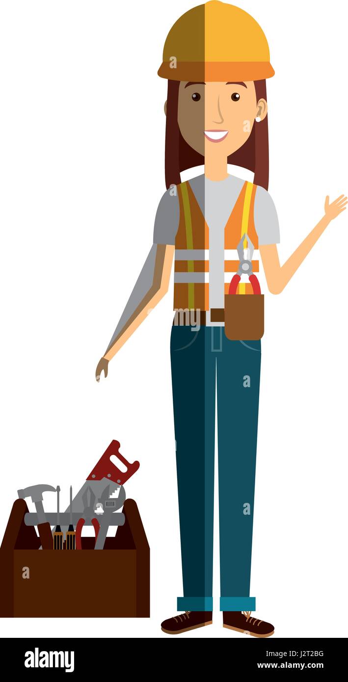 construction worker woman avatar character Stock Vector Image & Art - Alamy