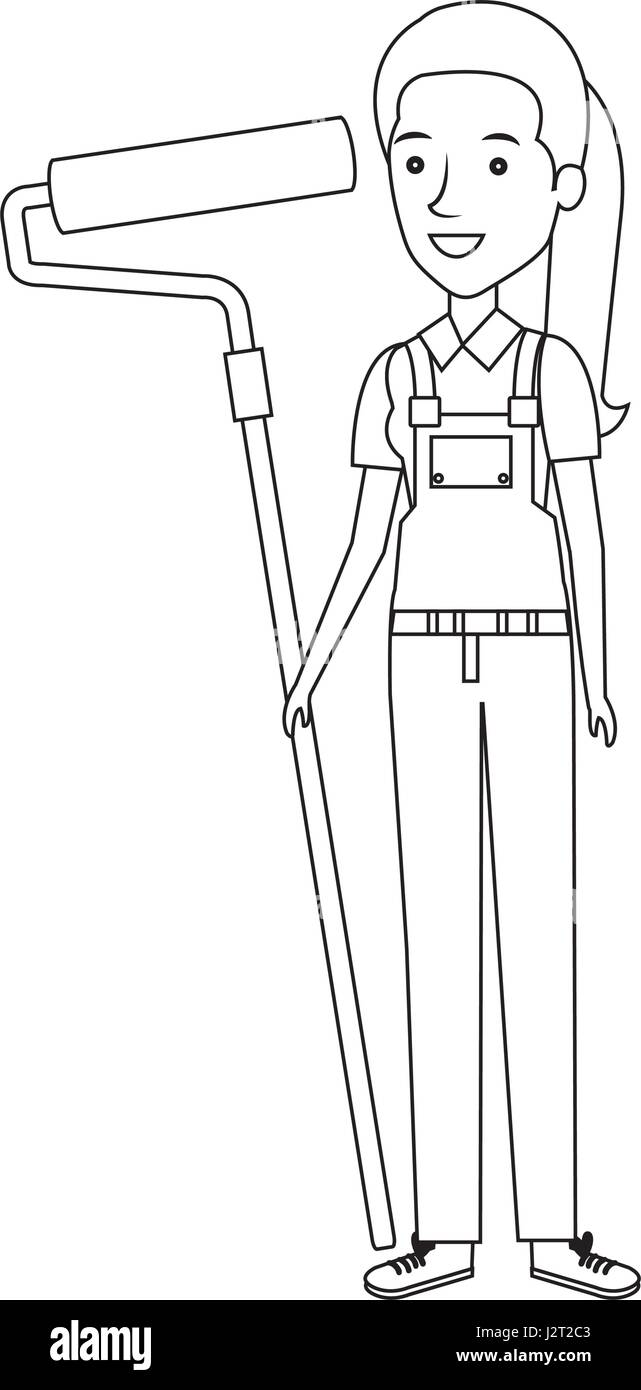 construction worker woman avatar character Stock Vector Image & Art - Alamy