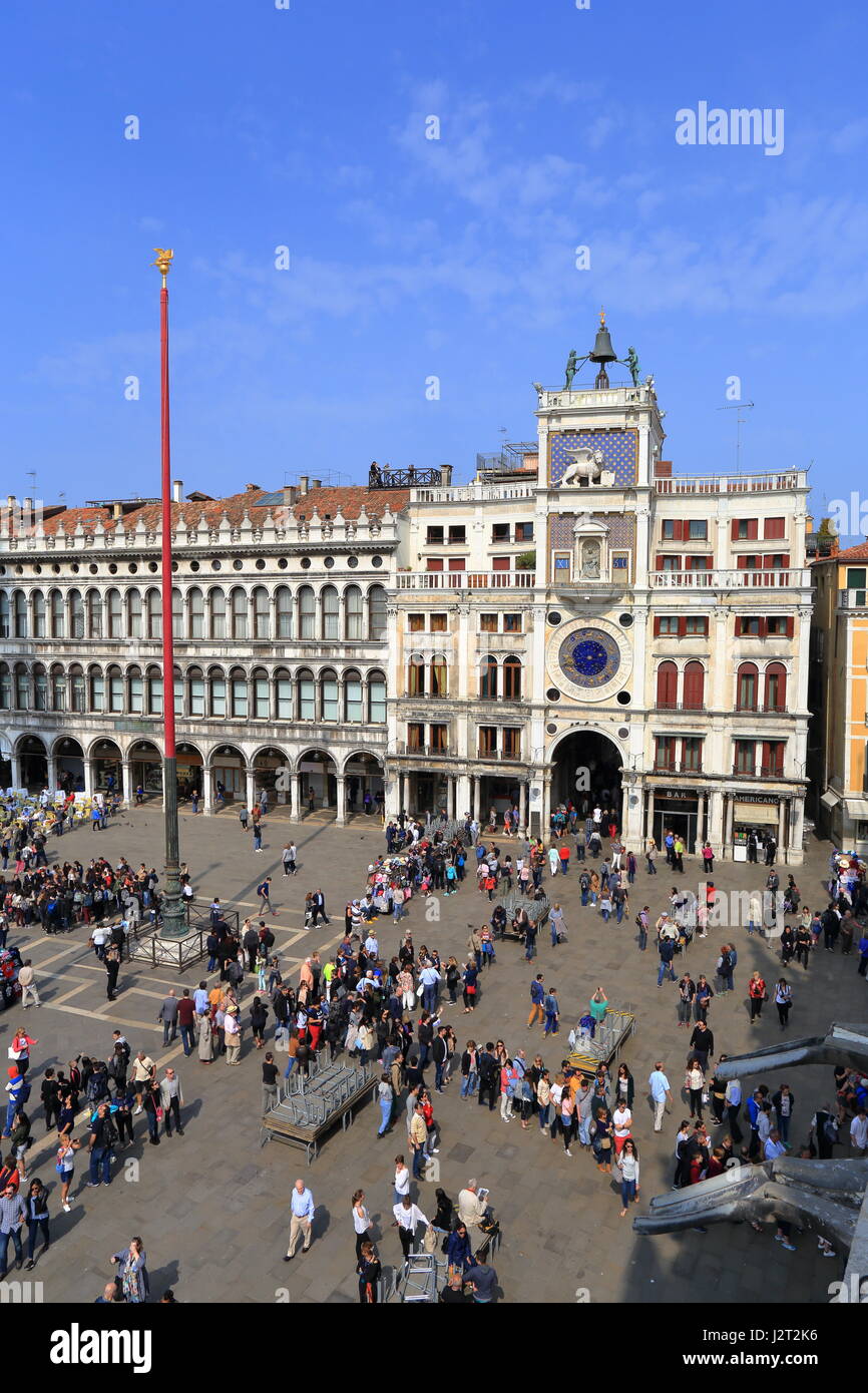 The Clock Tower in Venice , St Mark's Square, Piazza San Marco, Venice